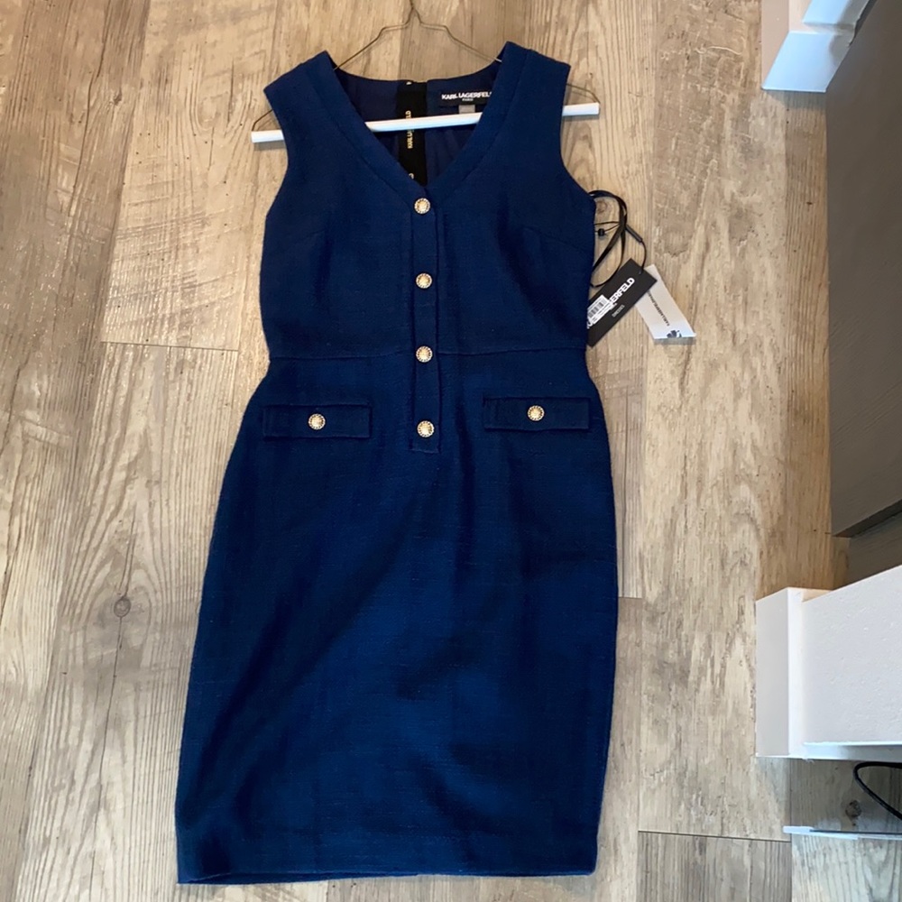 NWT Navy blue Karl lagerfield dress